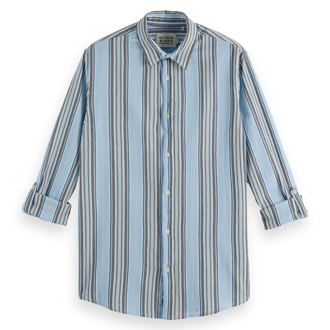 Designed for effortless style, this crinkle-stripe shirt offers a textured finish with a relaxed fit.
100% Cotton