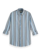 Designed for effortless style, this crinkle-stripe shirt offers a textured finish with a relaxed fit.

100% Cotton