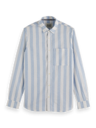 This lightweight long-sleeved seersucker shirt features classic stripes and a textured finish, blending comfort with effortless style.

100% Cotton

Regular fit
