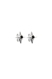 NORTH STAR -LUCKY STAR EARRINGS - SILVER/ONYX