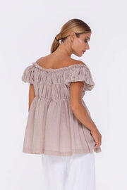 BUTTERFLY TOP- TAN / IVORY