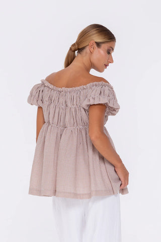 BUTTERFLY TOP- TAN / IVORY