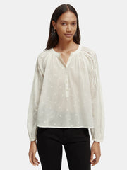 TIE FRONT BLOUSE - WHITE