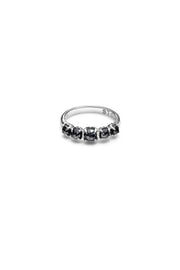 IRON GLANCE HALO CLUSTER RING - SILVER