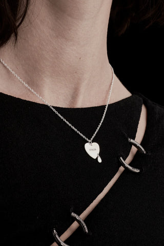 CRYING HEART NECKLACE - SILVER