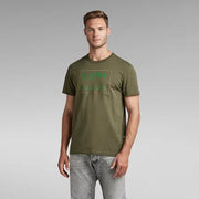 G STAR MEN'S APPLIQUE TEE SHIRT - OLIVE
