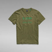 G STAR MEN'S APPLIQUE TEE SHIRT - OLIVE