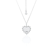 HEART OF LOVE NECKLACE - Silver + Rose Quartz / Necklace